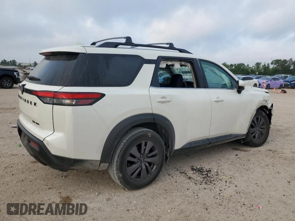2022 Nissan Pathfinder SV with VIN 5N1DR3BC2NC247957, listed as a Copart auction lot 55448455 with 61,975 mi miles and Salvage title. Bid and sale history available at DreamBid. Image 3.