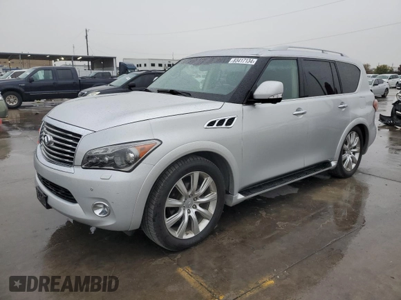 2011 Infiniti QX56 7-passenger with VIN JN8AZ2NE7B9006116, listed as a Copart auction lot 83417134 with 136,200 mi miles and Clean Title. Bid and sale history available at carsss.com. Image 1.