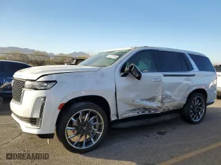 2023 Cadillac Escalade 4WD Premium Luxury with VIN 1GYS4BKL3PR197441, listed as a Copart auction lot 72227294 with 24,154 mi miles and Salvage Title. Bid and sale history available at carsss.com. Image 1.