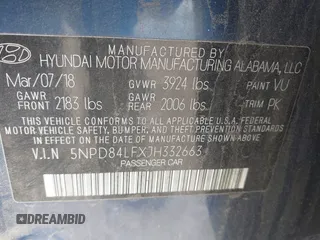 2018 Hyundai Elantra SEL with VIN 5NPD84LFXJH332663, listed as a IAAI auction lot 41750768 with 86,450 mi miles and . Bid and sale history available at DreamBid. Image 9.