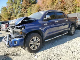 2015 Toyota Tundra 4WD Truck Platinum with VIN 5TFAY5F11FX452565, listed as a Copart auction lot 76628214 with 50,411 mi miles and Salvage Title. Bid and sale history available at carsss.com. Image 1.