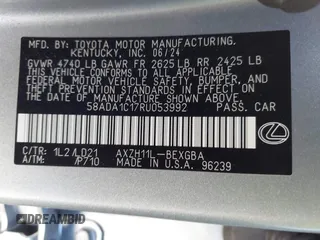 2024 Lexus ES 300h z VIN 58ADA1C17RU053992, wystawiony jako IAAI lot #42266946 z przebiegiem 10 146 mil mil oraz . Historia ofert i sprzedaży dostępna na DreamBid. Obrazek 9.