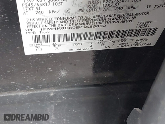 2011 Ford Explorer с VIN 1FMHK8B80BGA85832, выставлен на аукционе IAAI как лот 40686025 с пробегом 114 508 миль миль и . История ставок и продаж доступна на DreamBid. Изображение 9.