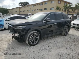 2024 Infiniti QX60 Luxe с VIN 5N1DL1FR1RC345369, выставлен на аукционе Copart как лот 50631105 с пробегом 1 400 миль миль и Списание • Salvage title. История ставок и продаж доступна на DreamBid. Изображение 1.