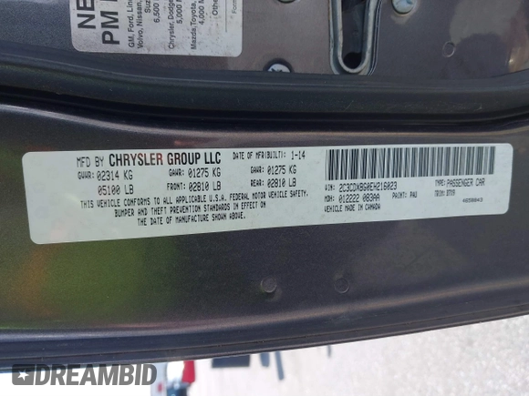 2014 Dodge Charger SE with VIN 2C3CDXBG0EH216023, listed as a IAAI auction lot 41827307 with 243,107 mi miles. Bid and sale history available at carsss.com. Image 9.