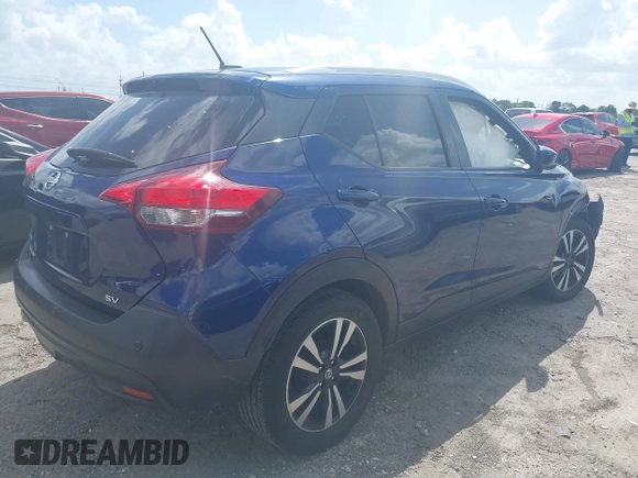 2020 Nissan Kicks SV with VIN 3N1CP5CV2LL490321, listed as a IAAI auction lot 41954807 with 105,568 mi miles. Bid and sale history available at carsss.com. Image 4.