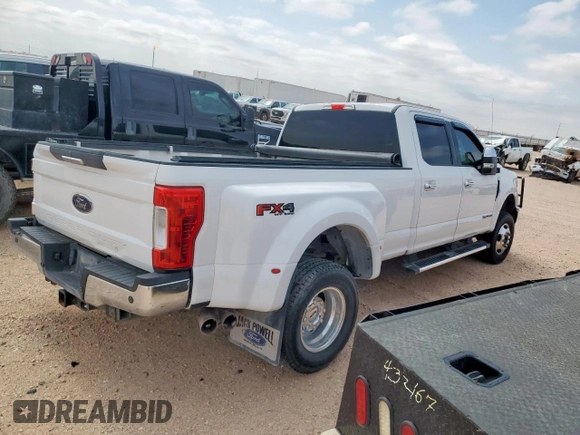 2017 Ford F-350 Lariat with VIN 1FT8W3DT8HEC08097, listed as a Copart auction lot 57352915 with 169,704 mi miles and Salvage title. Bid and sale history available at DreamBid. Image 3.