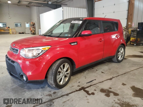 2015 Kia Soul + with VIN KNDJP3A54F7769712, listed as a Copart auction lot 53341385 with 71,344 mi miles and Salvage Title. Bid and sale history available at carsss.com. Image 1.