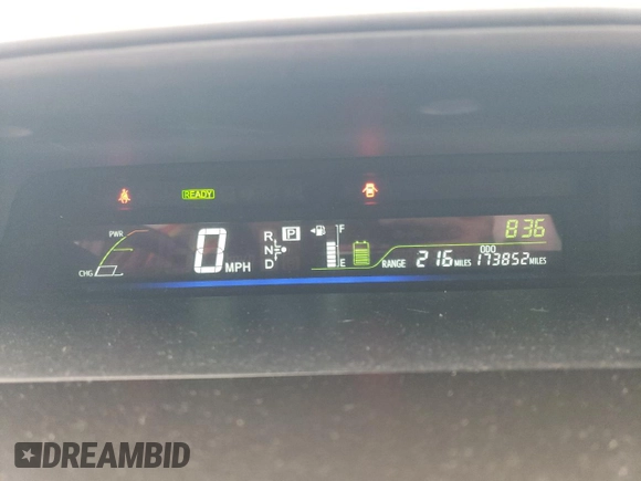 2013 Toyota Prius Two with VIN JTDZN3EU0D3207420, listed as a Copart auction lot 46906345 with 173,852 mi miles and Salvage Title. Bid and sale history available at DreamBid. Image 9.