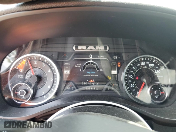 2023 Ram 1500 Laramie with VIN 1C6SRFRT1PN577199, listed as a Copart auction lot 64833895 with 22,119 mi miles and Salvage title. Bid and sale history available at DreamBid. Image 9.