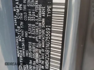 2022 Hyundai Kona SE with VIN KM8K2CAB1NU755691, listed as a Copart auction lot 88602655 with 37,517 mi miles and Salvage Title. Bid and sale history available at carsss.com. Image 15.