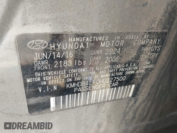 2017 Hyundai Elantra Value Edition z VIN KMHD84LF0HU227500, wystawiony jako IAAI lot #42022039 z przebiegiem 149 747 mil mil oraz . Historia ofert i sprzedaży dostępna na DreamBid. Obrazek 9.