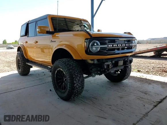 2022 Ford Bronco with VIN 1FMEE5BP8NLB30916, listed as a Copart auction lot 54632415 with 33,316 mi miles and Salvage title. Bid and sale history available at DreamBid. Image 14.
