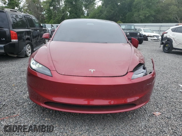 2025 Tesla Model 3 Long Range with VIN 5YJ3E1EA7SF938944, listed as a Copart auction lot 51677045 with 3,658 mi miles and Salvage title. Bid and sale history available at DreamBid. Image 5.
