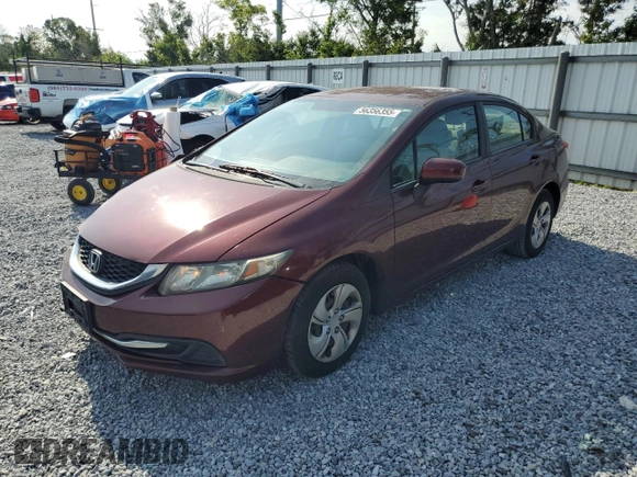 2014 Honda Civic LX z VIN 19XFB2F55EE070661, wystawiony jako Copart lot #56356355 z przebiegiem 114 217 mil mil oraz Szkoda całkowita • Salvage title. Historia ofert i sprzedaży dostępna na DreamBid. Obrazek 1.