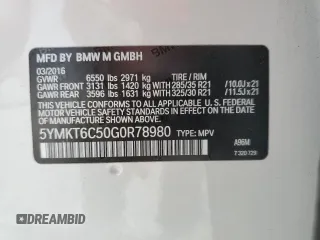 2016 BMW X5 M z VIN 5YMKT6C50G0R78980, wystawiony jako Copart lot #45171984 z przebiegiem 74 593 mil mil oraz . Historia ofert i sprzedaży dostępna na DreamBid. Obrazek 12.