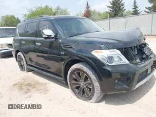 2017 Nissan Armada Platinum with VIN JN8AY2NE9H9701824, listed as a IAAI auction lot 42269283 with 142,373 mi miles and . Bid and sale history available at DreamBid. Image 1.