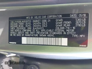 2019 Volvo XC60 Inscription with VIN LYV102RLXKB191753, listed as a IAAI auction lot 42489719 with 73,967 mi miles and . Bid and sale history available at DreamBid. Image 9.