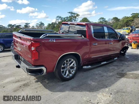 2020 Chevrolet Silverado 1500 LTZ with VIN 1GCUYGELXLZ153782, listed as a Copart auction lot 46898005 with 87,331 mi miles and Non Repairable. Bid and sale history available at DreamBid. Image 3.