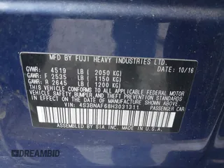 2017 Subaru Legacy Premium with VIN 4S3BNAF68H3031311, listed as a IAAI auction lot 42311642 with 80,207 mi miles and . Bid and sale history available at DreamBid. Image 9.