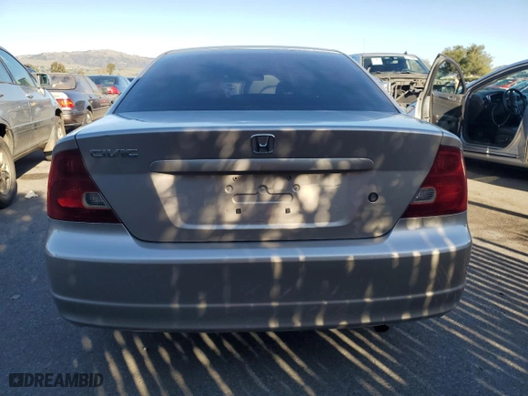 2002 Honda Civic LX with VIN 1HGEM22502L042573, listed as a Copart auction lot 44149435 with 145,622 mi miles and Salvage Title. Bid and sale history available at carsss.com. Image 6.