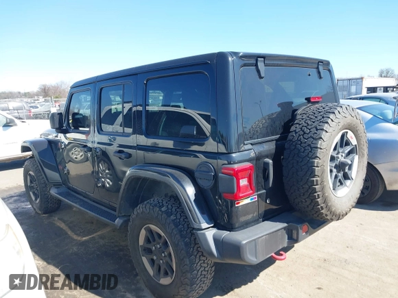 2019 Jeep Wrangler Unlimited Rubicon with VIN 1C4HJXFN1KW679028, listed as a IAAI auction lot 41654887 with 32,247 mi miles and . Bid and sale history available at DreamBid. Image 3.