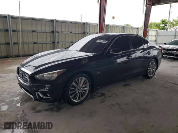 2020 Infiniti Q50 Luxe with VIN JN1EV7AP7LM201177, listed as a Copart auction lot 59437585 with 64,267 mi miles and Non repairable. Bid and sale history available at DreamBid. Image 1.