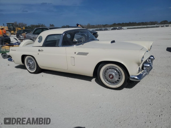 1956 Ford Thunderbird with VIN P6FH266640, listed as a Copart auction lot 76715884 with 12,494 mi miles and Salvage Title. Bid and sale history available at DreamBid. Image 4.