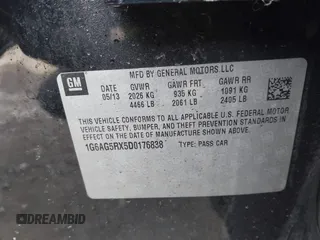 2013 Cadillac ATS with VIN 1G6AG5RX5D0176838, listed as a IAAI auction lot 42524634 with 109,825 mi miles and . Bid and sale history available at DreamBid. Image 9.
