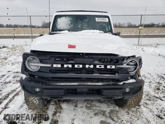 2024 Ford Bronco Outer Banks with VIN 1FMEE8BP1RLA50798, listed as a Copart auction lot 45704955 with 8,182 mi miles and Salvage title. Bid and sale history available at DreamBid. Image 5.