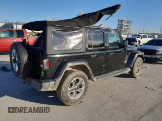 2020 Jeep Wrangler Unlimited Sahara with VIN 1C4HJXEN0LW168087, listed as a Copart auction lot 48048495 with 73,750 mi miles and Salvage Title. Bid and sale history available at carsss.com. Image 3.