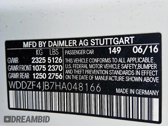 2017 Mercedes-Benz E 300 Luxury with VIN WDDZF4JB7HA048166, listed as a Copart auction lot 60746955 with 112,553 mi miles and Clean title. Bid and sale history available at DreamBid. Image 12.