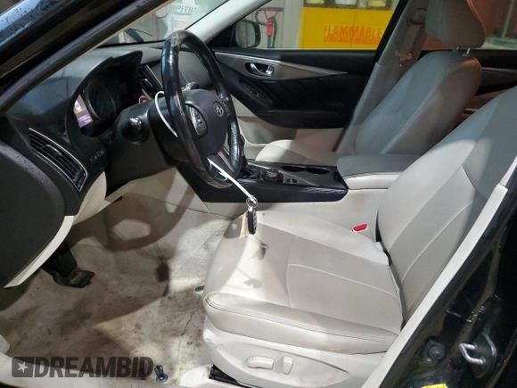 2015 Infiniti Q50 Premium with VIN JN1BV7AP6FM350140, listed as a Copart auction lot 56067465 with 125,241 mi miles and Salvage title. Bid and sale history available at DreamBid. Image 7.