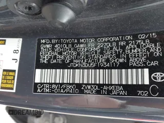 2015 Toyota Prius Four z VIN JTDKN3DU5F1934117, wystawiony jako IAAI lot #42370807 z przebiegiem 67 806 mil mil oraz . Historia ofert i sprzedaży dostępna na DreamBid. Obrazek 9.
