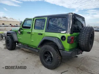 2019 Jeep Wrangler Unlimited Sport with VIN 1C4HJXDG4KW508021, listed as a Copart auction lot 43949845 with 107,464 mi miles and Salvage title. Bid and sale history available at DreamBid. Image 2.