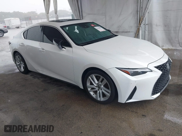 2021 Lexus IS 300 z VIN JTHCA1D2XM5112467, wystawiony jako IAAI lot #41944802 z przebiegiem 53 333 mil mil oraz . Historia ofert i sprzedaży dostępna na DreamBid. Obrazek 1.