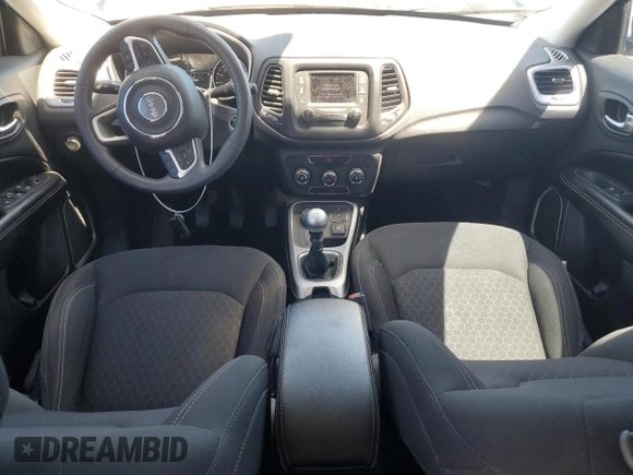 2018 Jeep Compass Sport with VIN 3C4NJDAB7JT373681, listed as a Copart auction lot 58225285 with 95,542 mi miles and Salvage title. Bid and sale history available at DreamBid. Image 8.