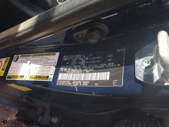2014 Toyota 4Runner SR5 with VIN JTEZU5JRXE5080192, listed as a IAAI auction lot 41410603 with 62,840 mi miles. Bid and sale history available at carsss.com. Image 9.