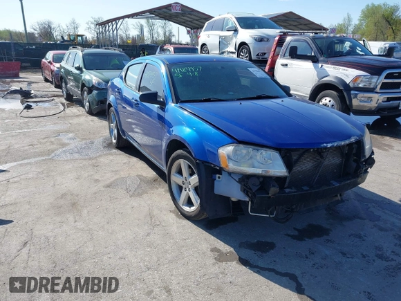 2013 Dodge Avenger SE with VIN 1C3CDZAB6DN653869, listed as a IAAI auction lot 41984957 with 163,626 mi miles. Bid and sale history available at carsss.com. Image 1.