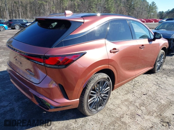 2024 Lexus RX 500h F Sport Performance with VIN 2T2BCMEA2RC013713, listed as a IAAI auction lot 41619341 with 18,517 mi miles and . Bid and sale history available at DreamBid. Image 4.