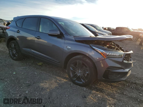 2021 Acura RDX w/A-Spec Package with VIN 5J8TC2H65ML046017, listed as a Copart auction lot 80743283 with 23,589 mi miles and Salvage Title. Bid and sale history available at carsss.com. Image 4.