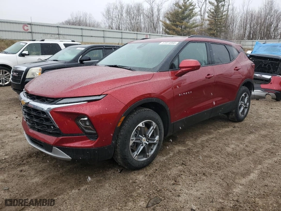 2024 Chevrolet Blazer LT with VIN 3GNKBHR43RS165920, listed as a Copart auction lot 51974995 with 11,871 mi miles and Salvage Title. Bid and sale history available at carsss.com. Image 1.