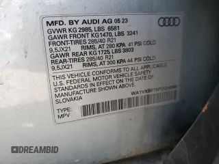2023 Audi Q7 Prestige with VIN WA1VXBF75PD024969, listed as a Copart auction lot 53793885 with 23,723 mi miles and Salvage title. Bid and sale history available at DreamBid. Image 12.