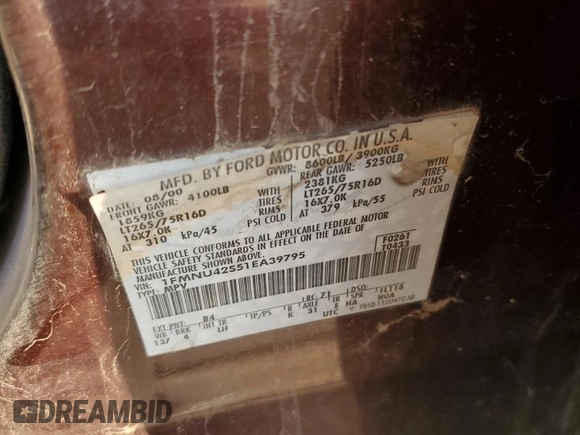 2001 Ford Excursion Limited z VIN 1FMNU42S51EA39795, wystawiony jako Copart lot #78439524 z przebiegiem 232 277 mil mil oraz Szkoda całkowita • Salvage title. Historia ofert i sprzedaży dostępna na DreamBid. Obrazek 13.
