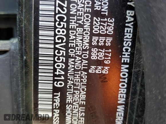 2016 BMW i3 z VIN WBY1Z2C58GV556419, wystawiony jako Copart lot #52809995 z przebiegiem 59 363 mil mil oraz Tytuł czysty. Historia ofert i sprzedaży dostępna na DreamBid. Obrazek 12.