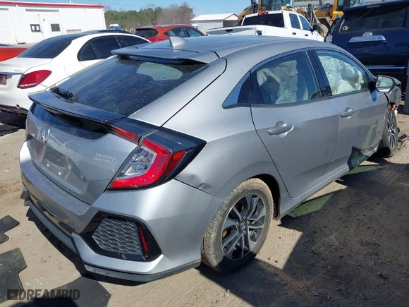 2017 Honda Civic Hatchback LX with VIN SHHFK7H27HU223750, listed as a IAAI auction lot 41704665 with 155,159 mi miles. Bid and sale history available at carsss.com. Image 4.