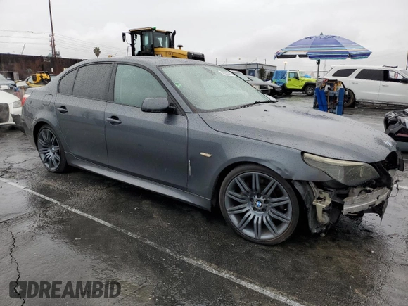 2008 BMW 5 Series 550i with VIN WBANW53548CT49453, listed as a Copart auction lot 45350325 with 117,593 mi miles and Salvage Title. Bid and sale history available at carsss.com. Image 4.