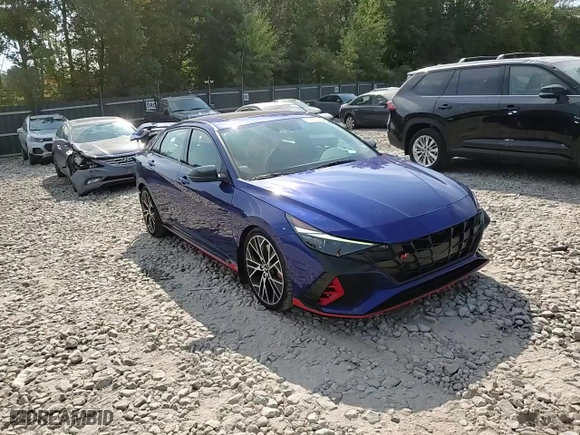 2022 Hyundai Elantra N with VIN KMHLW4AK1NU002953, listed as a Copart auction lot 71933364 with 27,515 mi miles and Salvage Title. Bid and sale history available at carsss.com. Image 11.