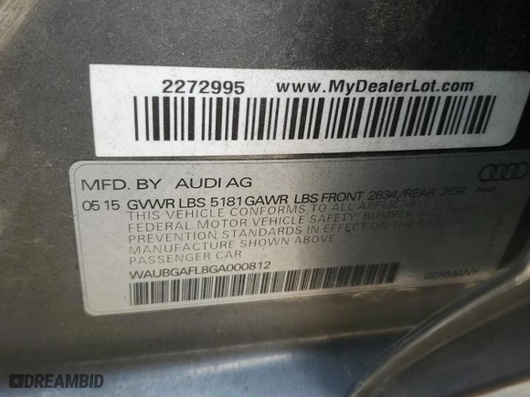 2016 Audi S4 Premium Plus with VIN WAUBGAFL8GA000812, listed as a Copart auction lot 71779324 with 152,612 mi miles and Salvage Title. Bid and sale history available at carsss.com. Image 14.