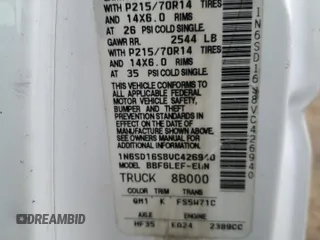 1997 Nissan Frontier XE with VIN 1N6SD16S8VC426940, listed as a Copart auction lot 55860235 with 242,265 mi miles and Salvage title. Bid and sale history available at DreamBid. Image 12.